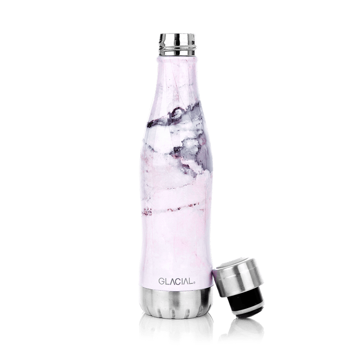 Garrafa de água Glacial 400 ml - Pink marble - Glacial