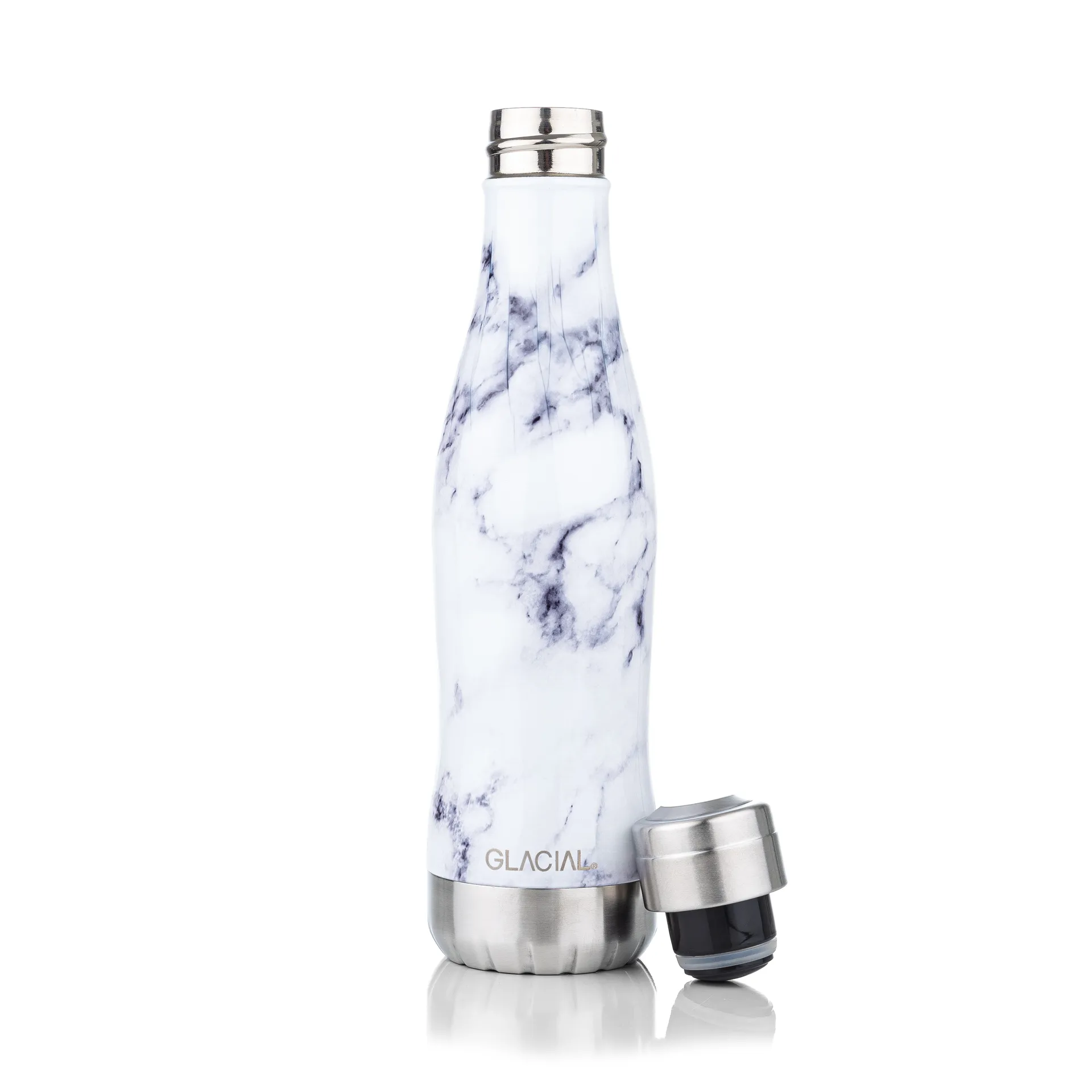 Garrafa de água Glacial 400 ml, White marble Glacial