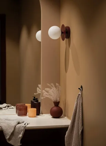 aplique Art Deco, plafon - Vermelho-branco - Globen Lighting