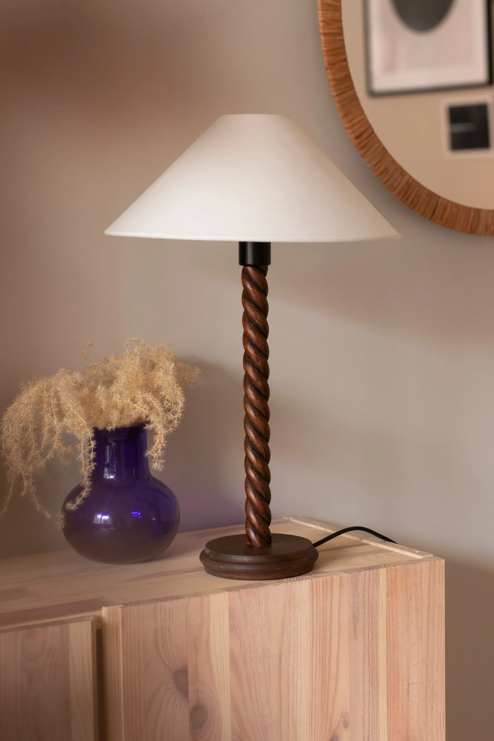 Base de candeeiro Willow 38 cm, Walnut Globen Lighting