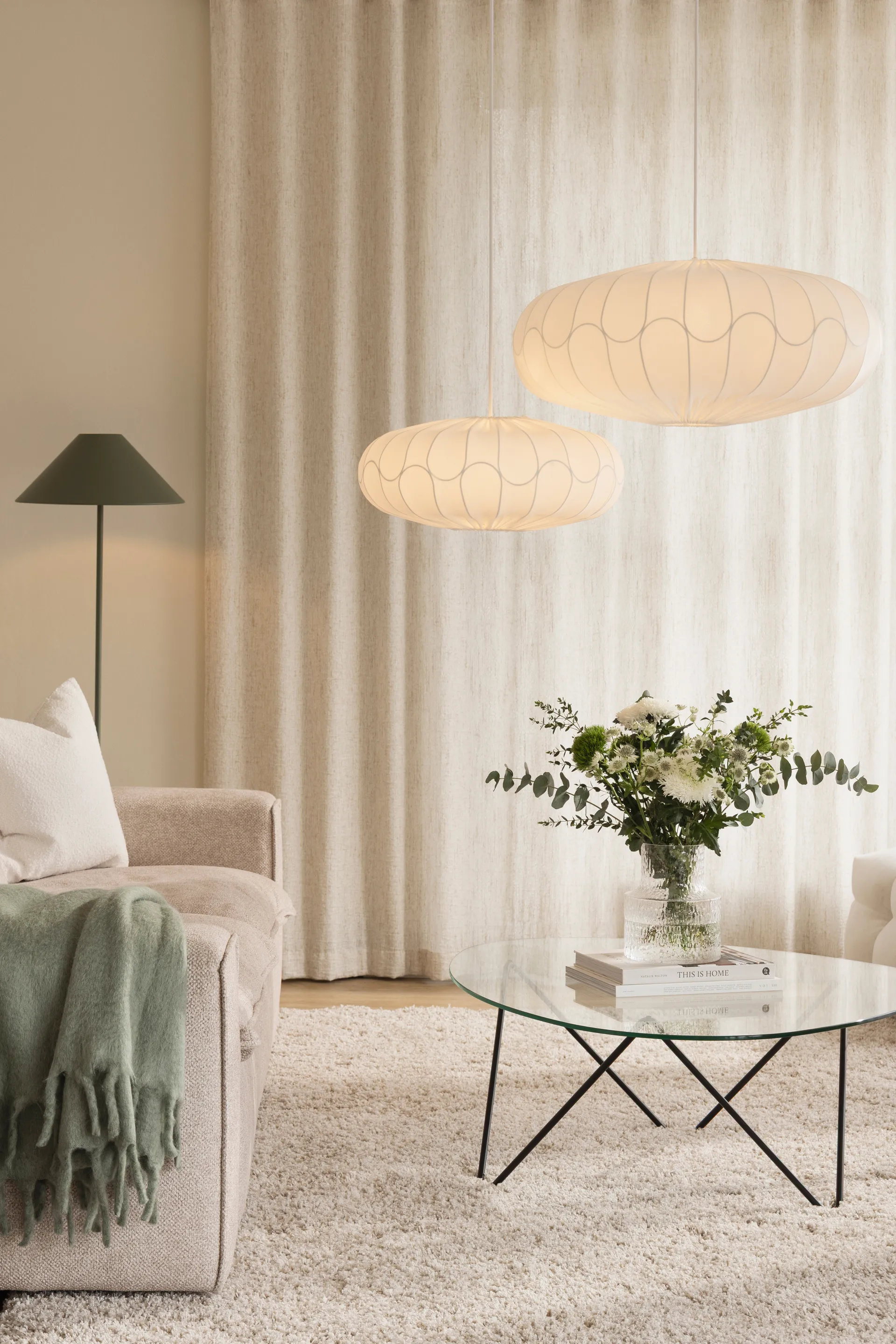 Bladverk abajur Ø50 cm, Branco Globen Lighting