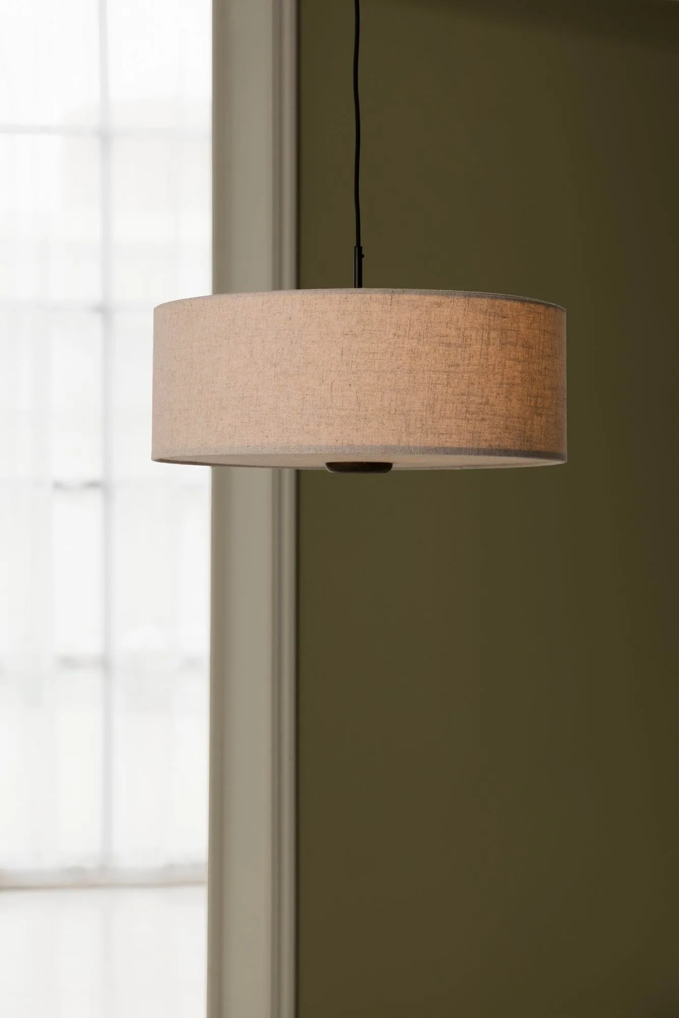 Bosco candeeiro pendente, Beige, carvalho tingido de castanho, Ø55 cm Globen Lighting