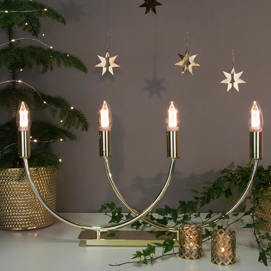 Candeeiro de mesa Grace, latão Globen Lighting