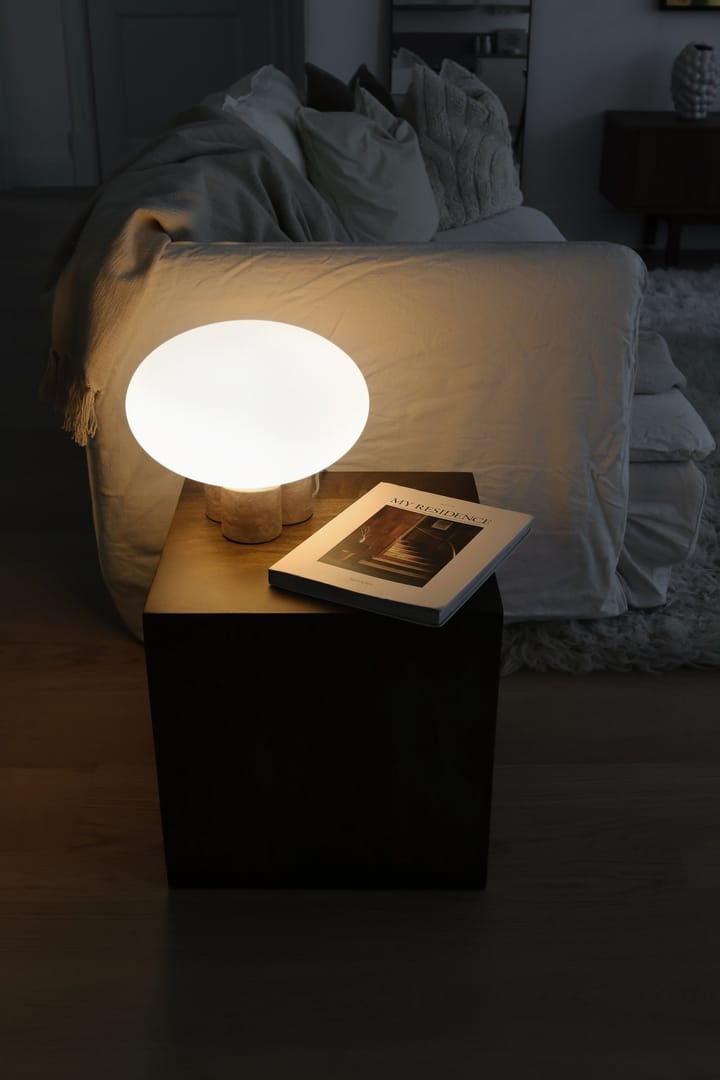 Candeeiro de mesa Mammut Ø28 cm, Travertino Globen Lighting