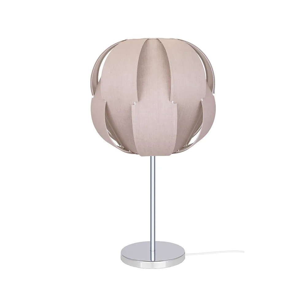 Candeeiro de mesa Pavot 25 , bege, estrutura cromo Globen Lighting