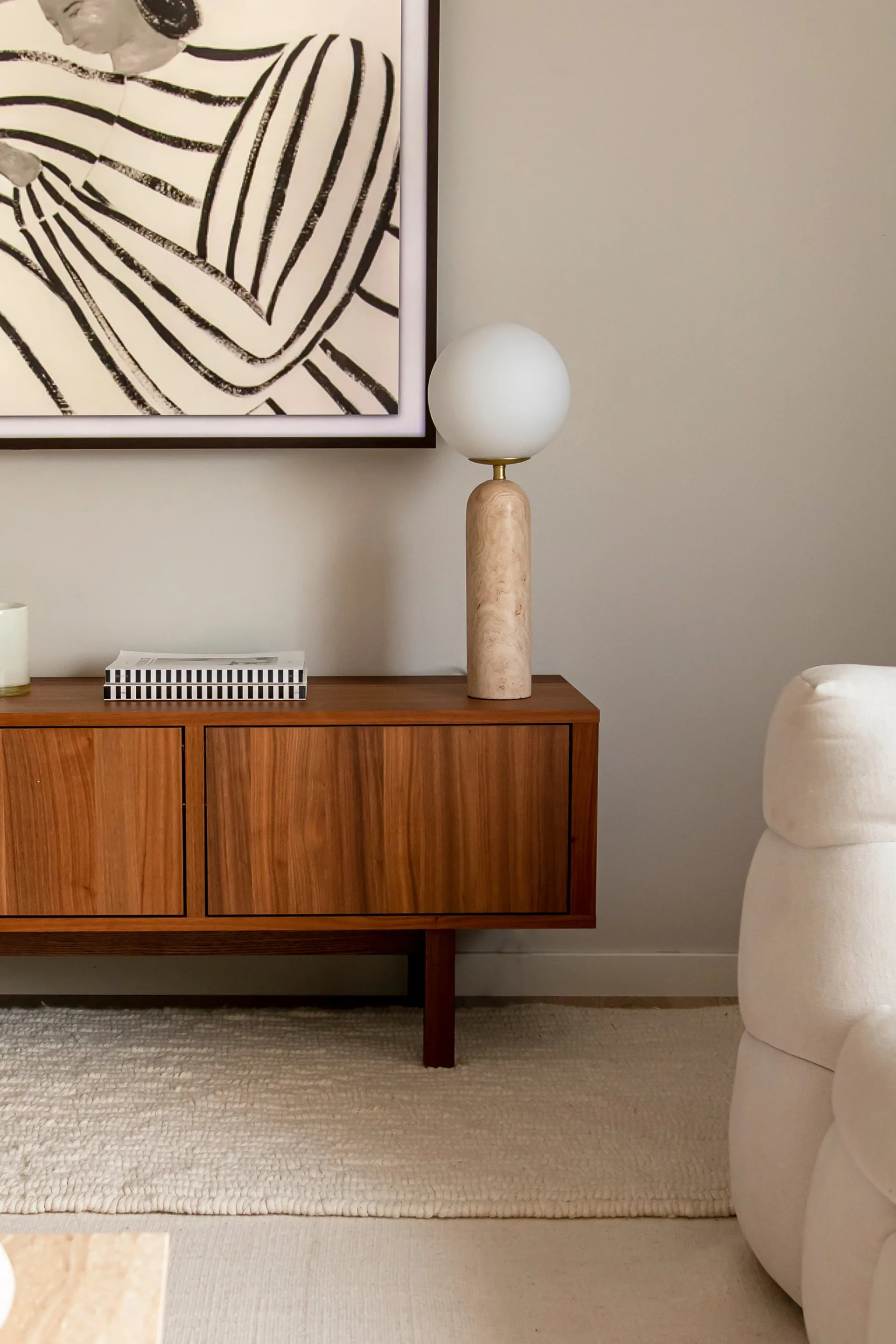 Candeeiro de mesa Torrano, Travertina Globen Lighting