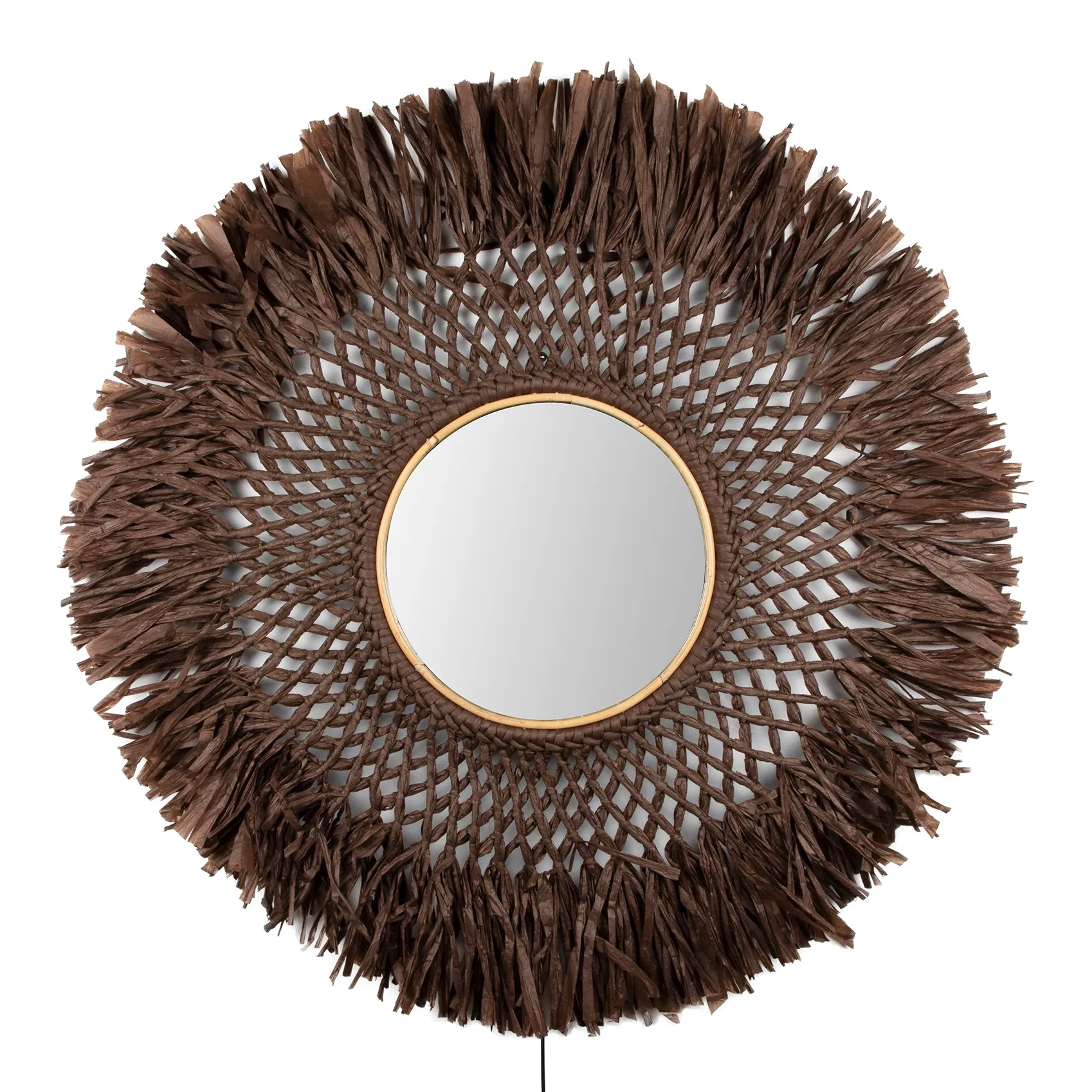 Candeeiro de parede com espelho Boho Ø90 cm, brown Globen Lighting
