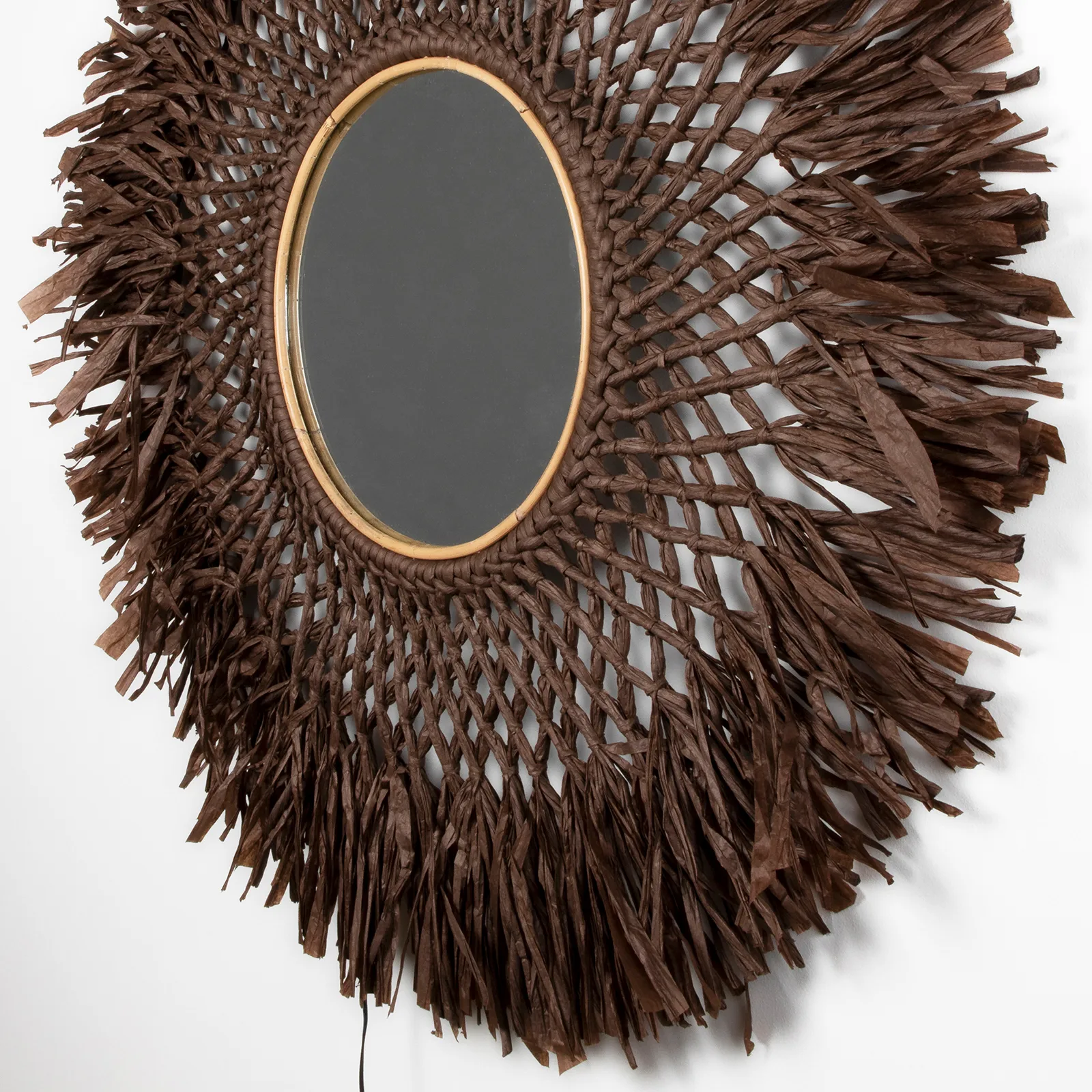 Candeeiro de parede com espelho Boho Ø90 cm, brown Globen Lighting