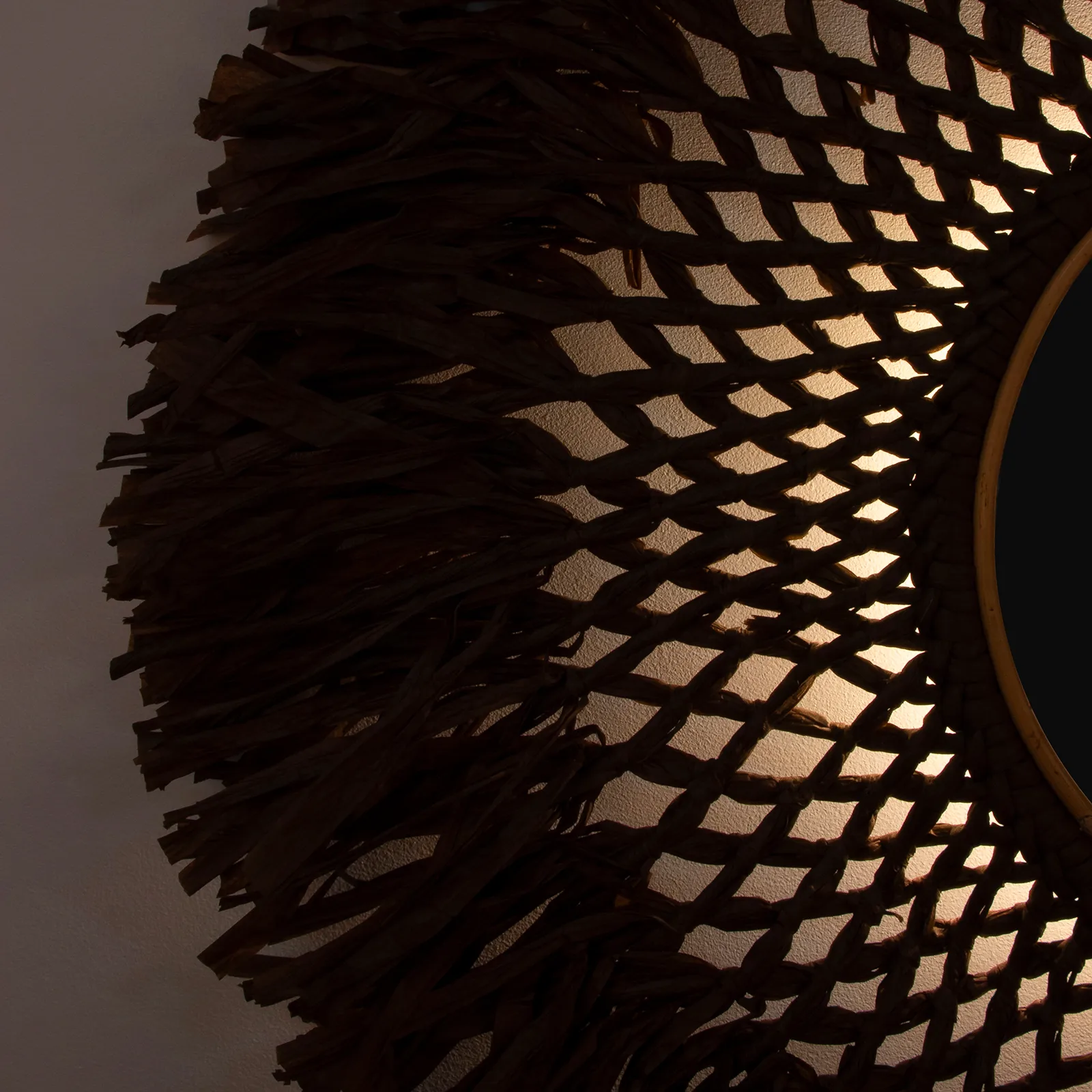 Candeeiro de parede com espelho Boho Ø90 cm, brown Globen Lighting