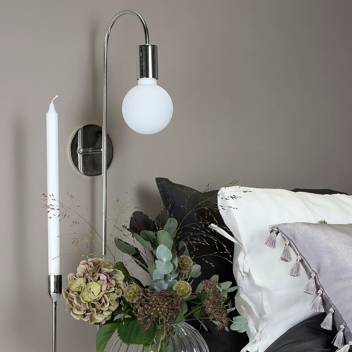 Candeeiro de parede Grace, Cromado Globen Lighting
