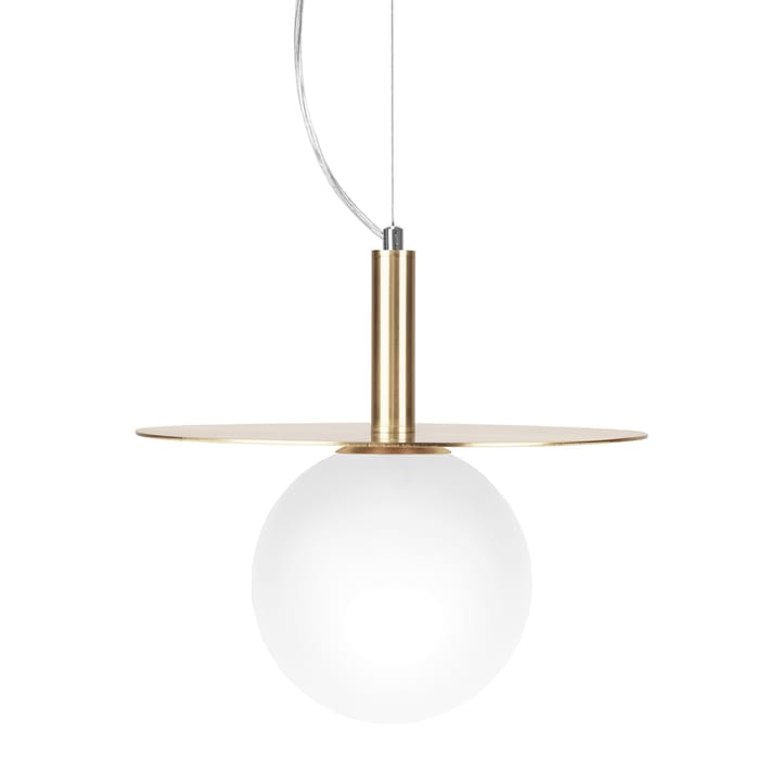 Candeeiro de teto Art Deco, latão-vidro opala Globen Lighting