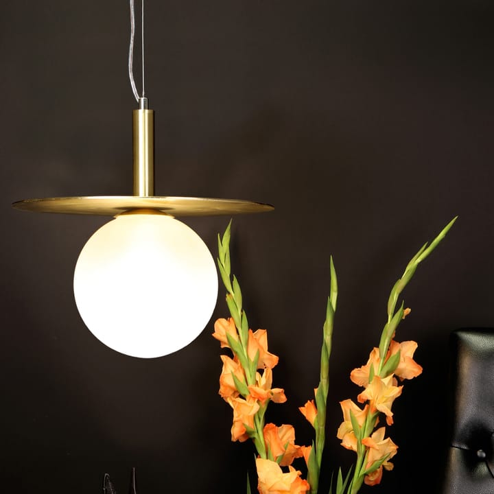 Candeeiro de teto Art Deco, latão-vidro opala Globen Lighting