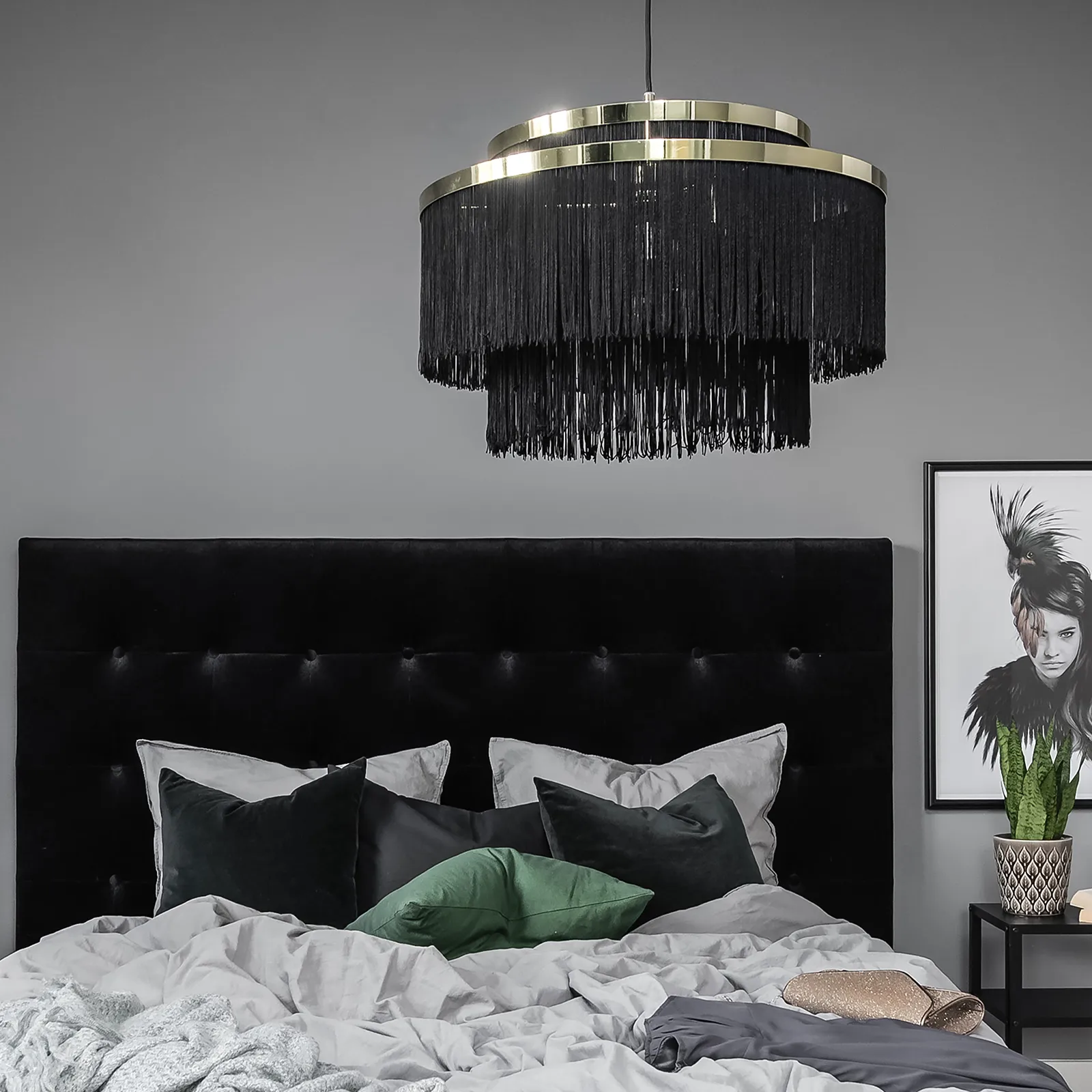 Candeeiro de teto Frans, latão preto Globen Lighting