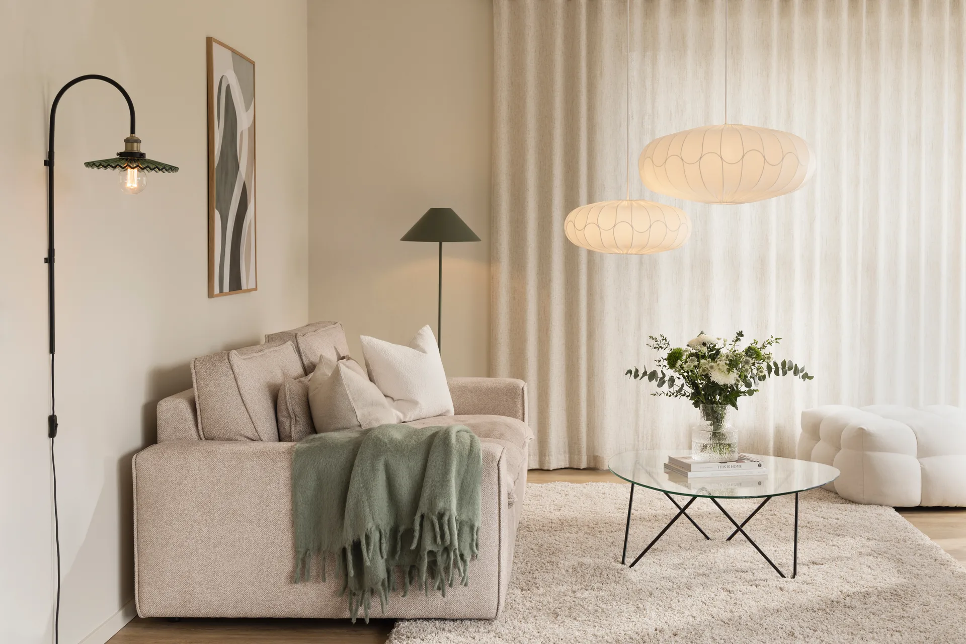 Cobbler candeeiro de parede 75 cm, Verde Globen Lighting