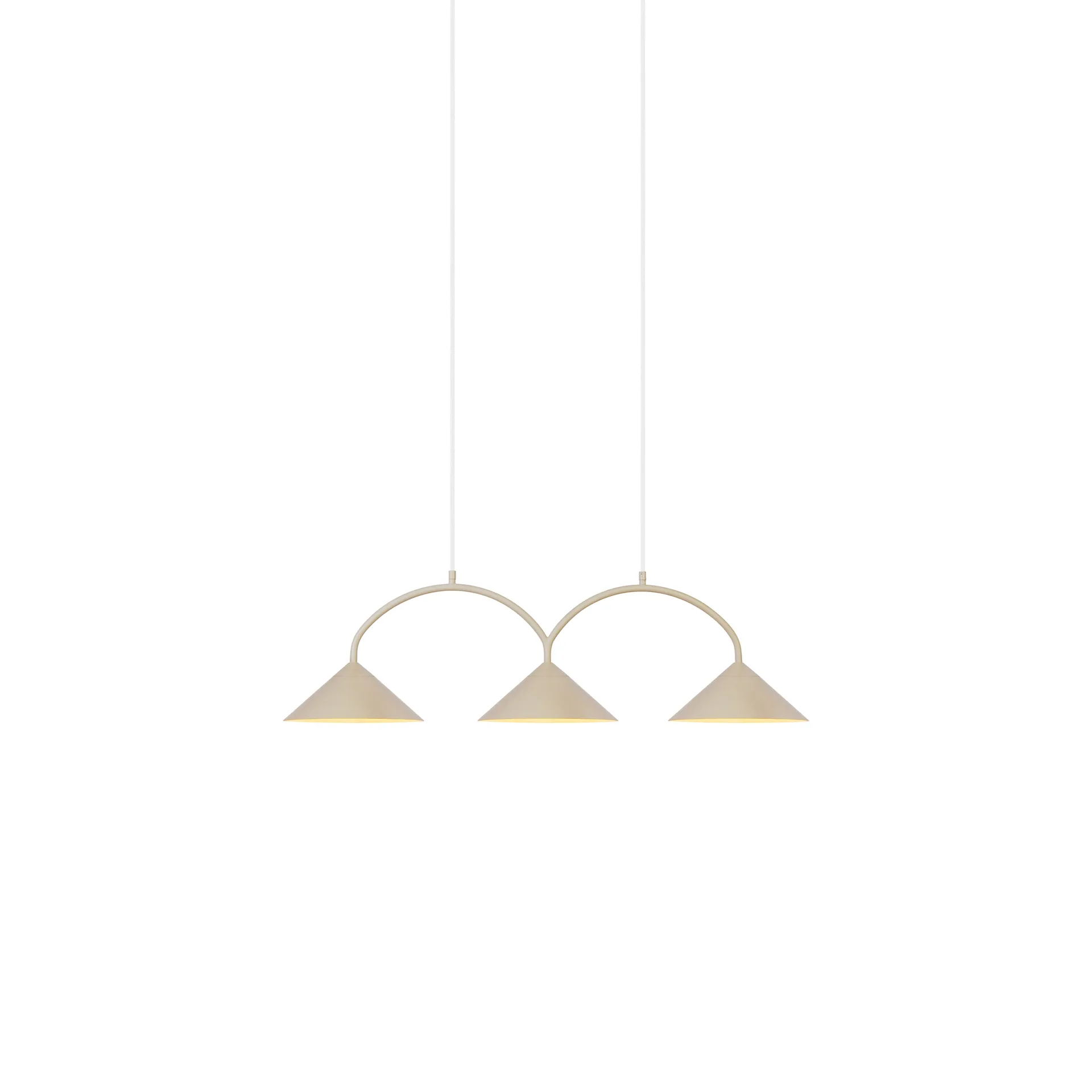 Curve candeeiro suspenso 3, Beige Globen Lighting