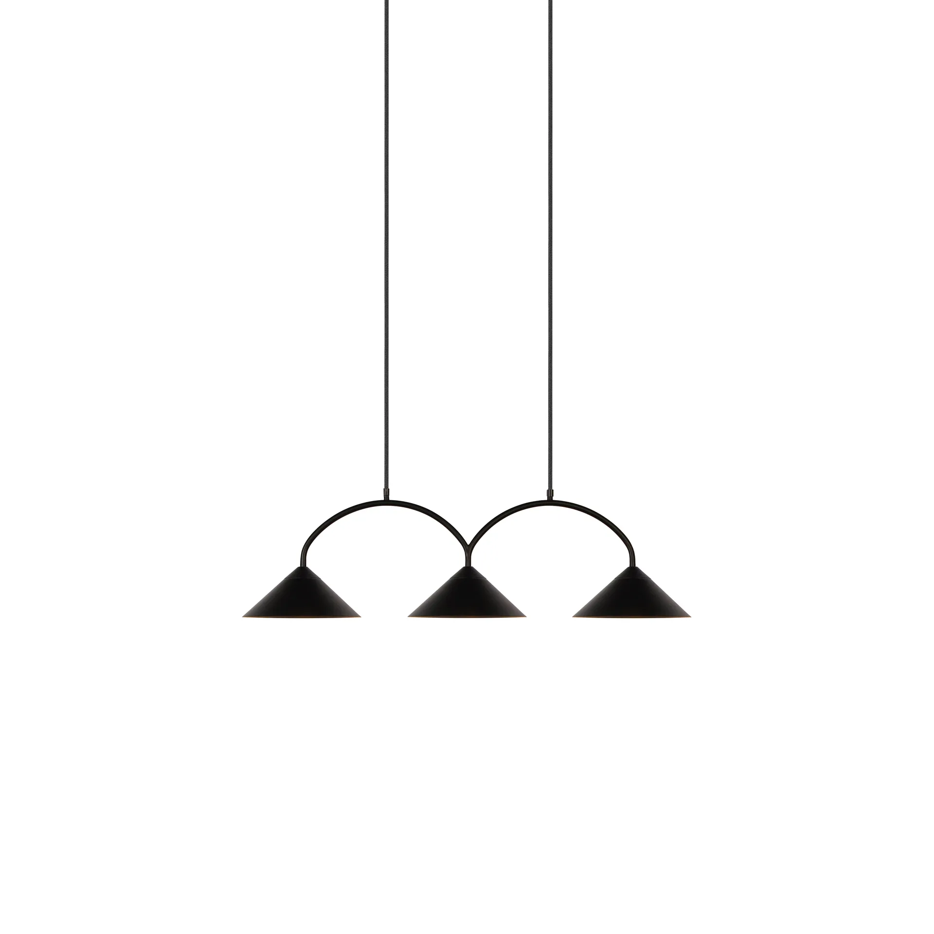 Curve candeeiro suspenso 3, Preto Globen Lighting