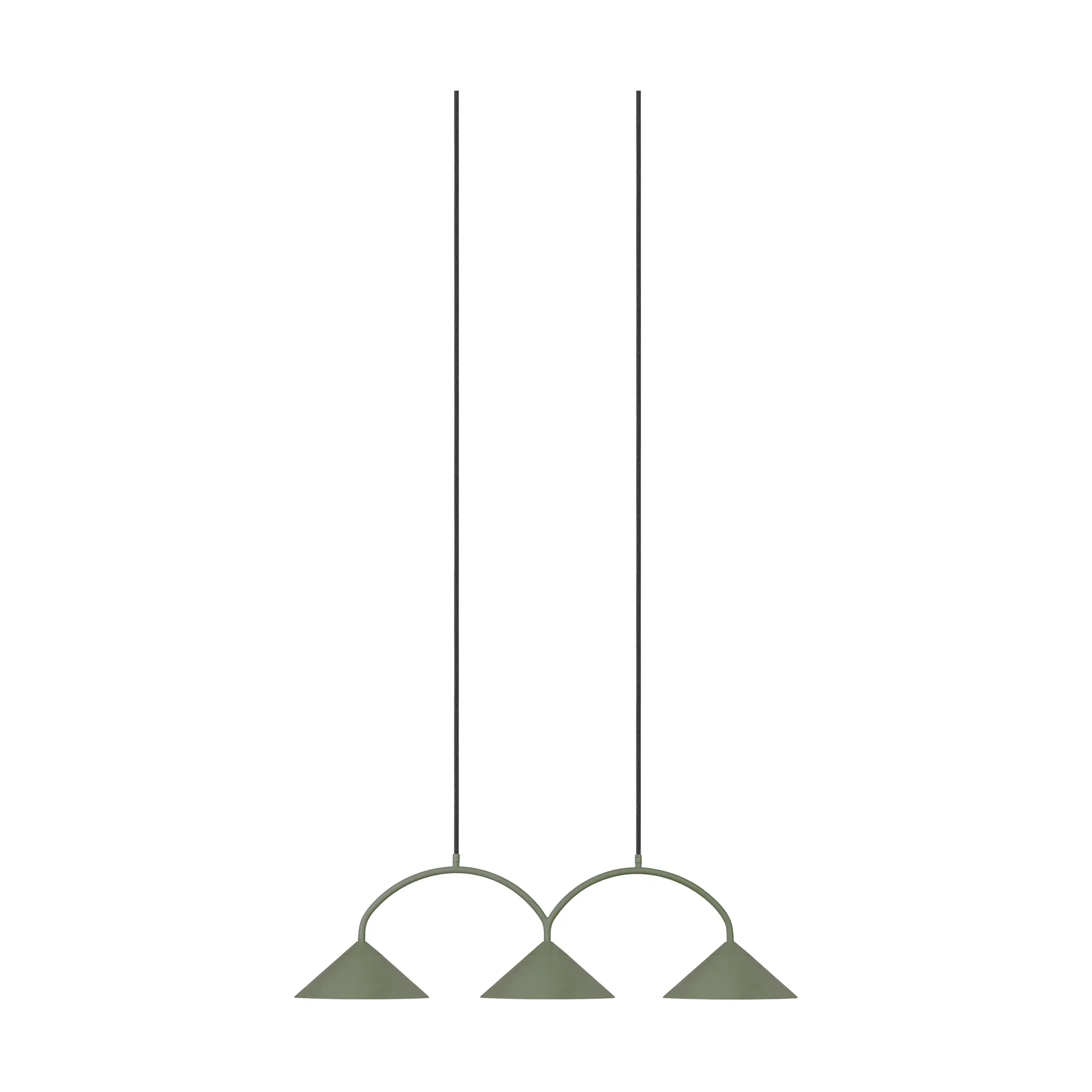 Curve candeeiro suspenso 3, Verde Globen Lighting