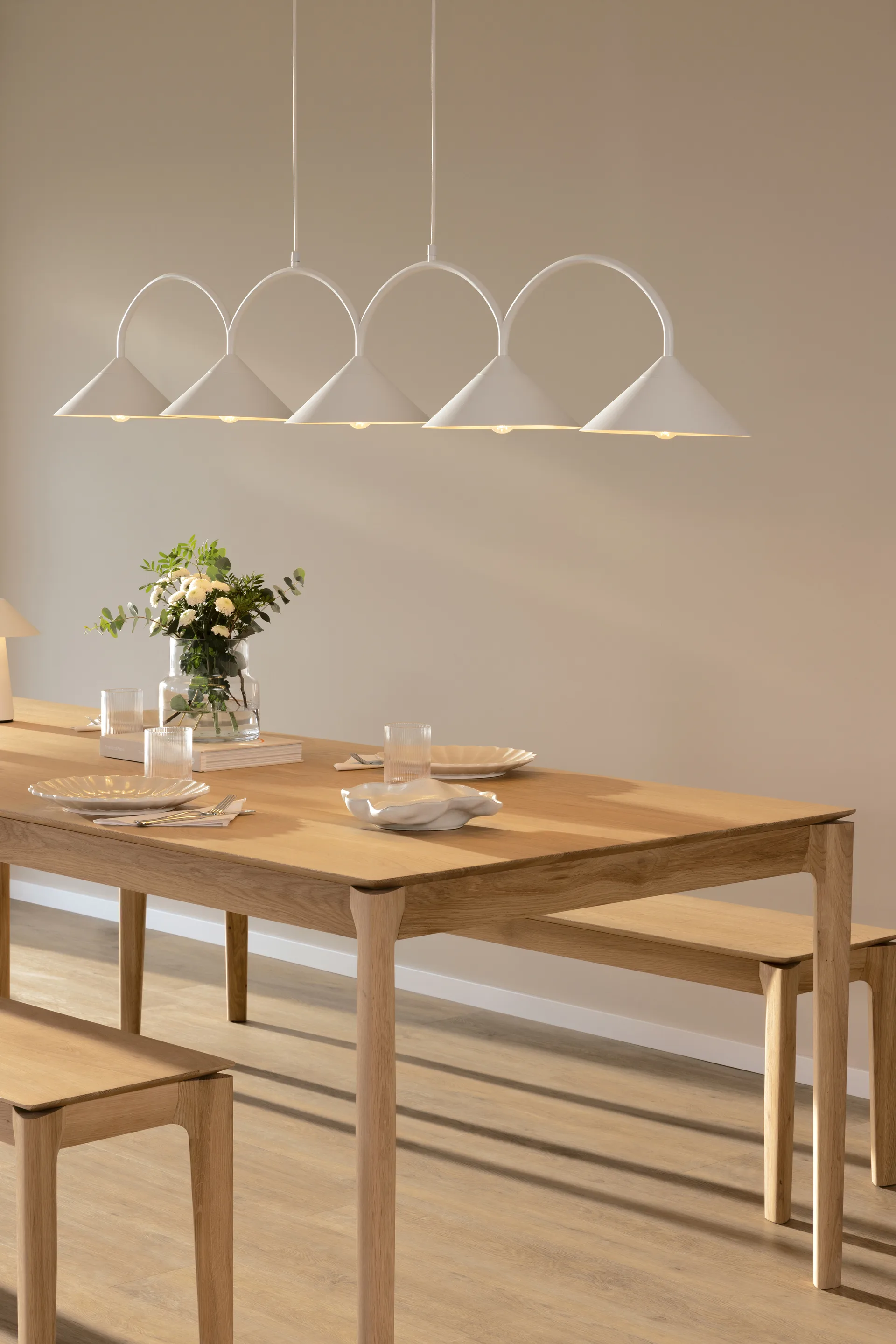 Curve candeeiro suspenso 5, Branco Globen Lighting