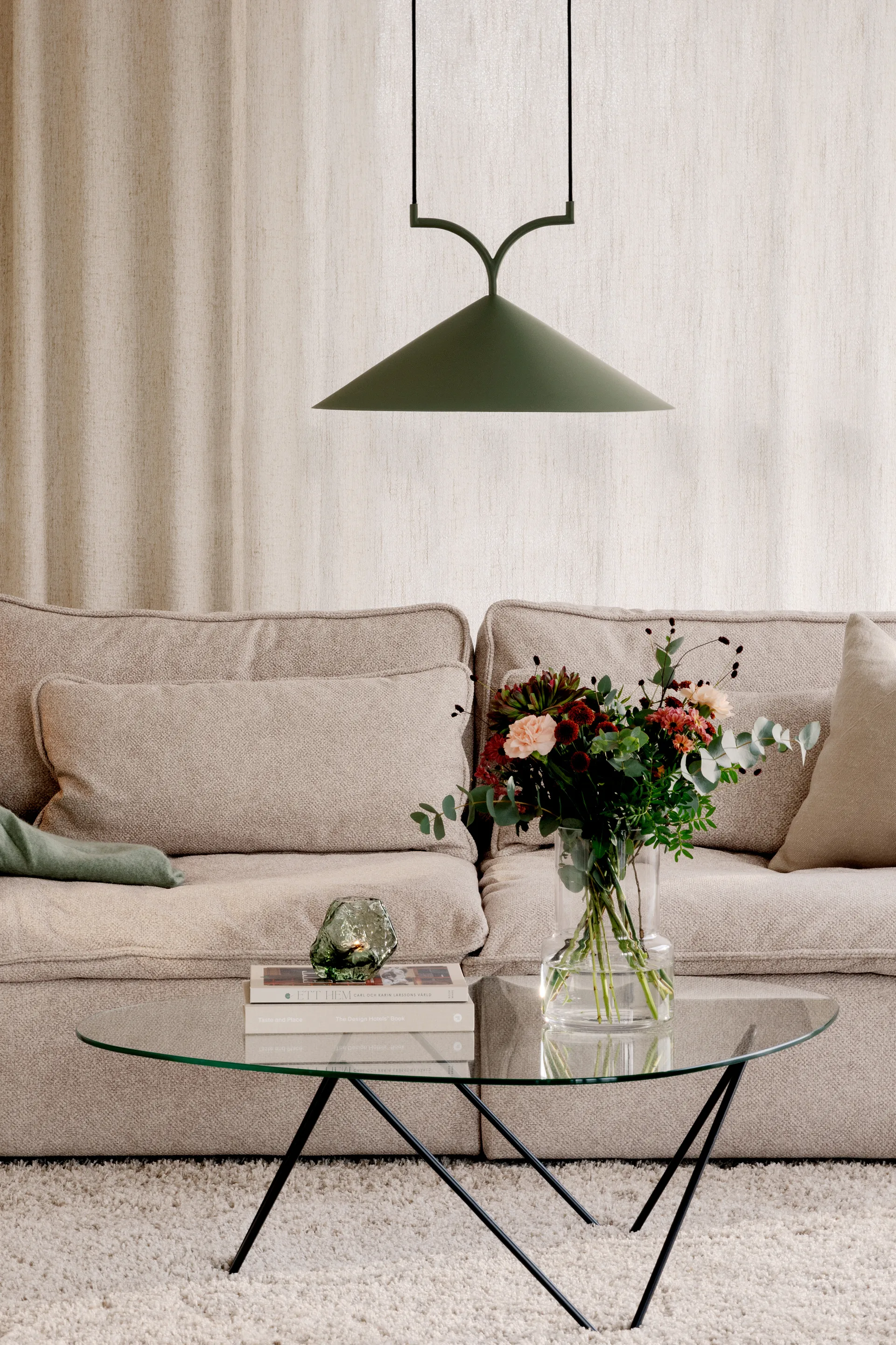 Curve candeeiro suspenso 50, Verde Globen Lighting