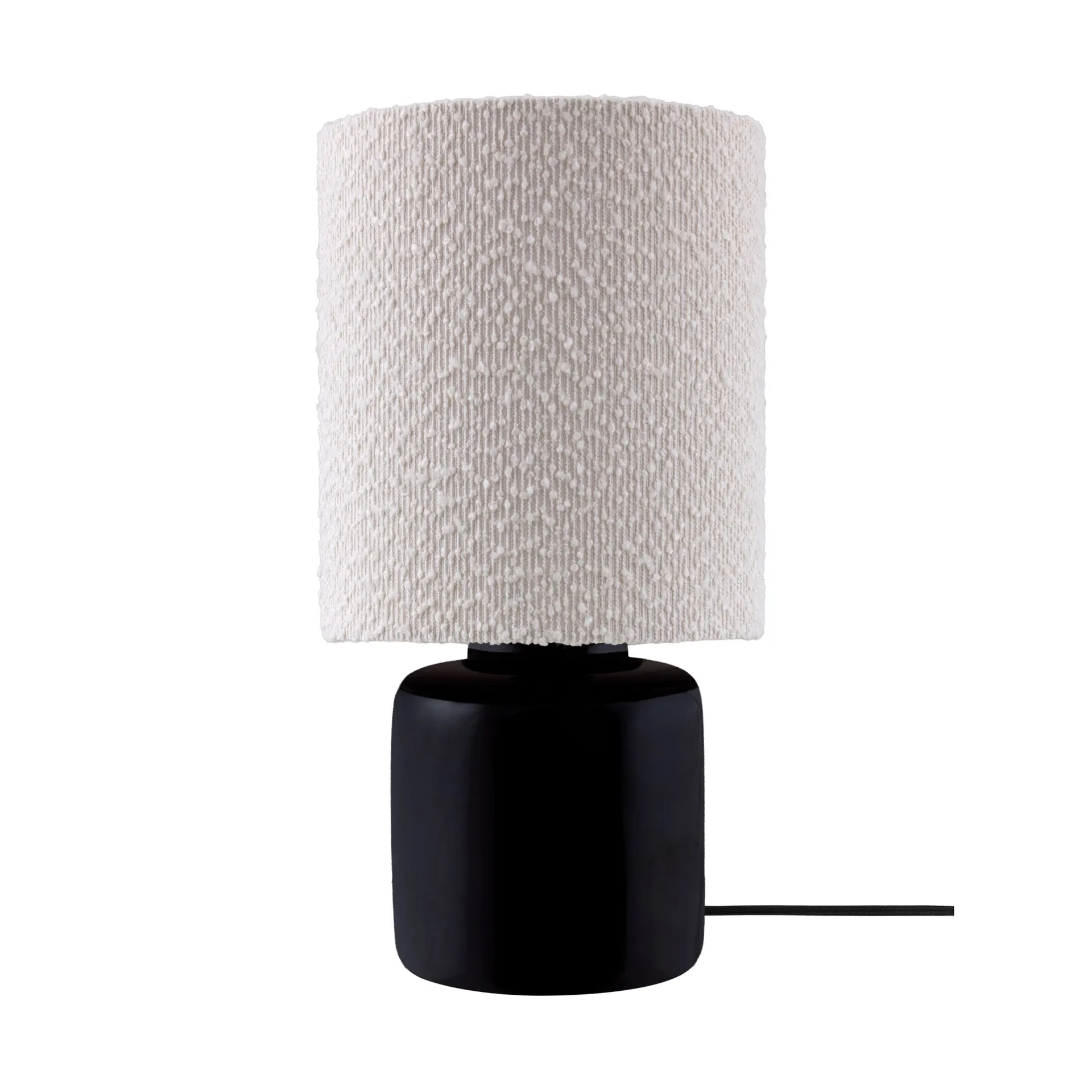 Florian candeeiro de mesa, Bouclé branco/preto, Ø20x39 cm Globen Lighting