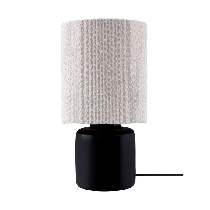 Florian candeeiro de mesa - Bouclé branco/preto, Ø20x39 cm - Globen Lighting