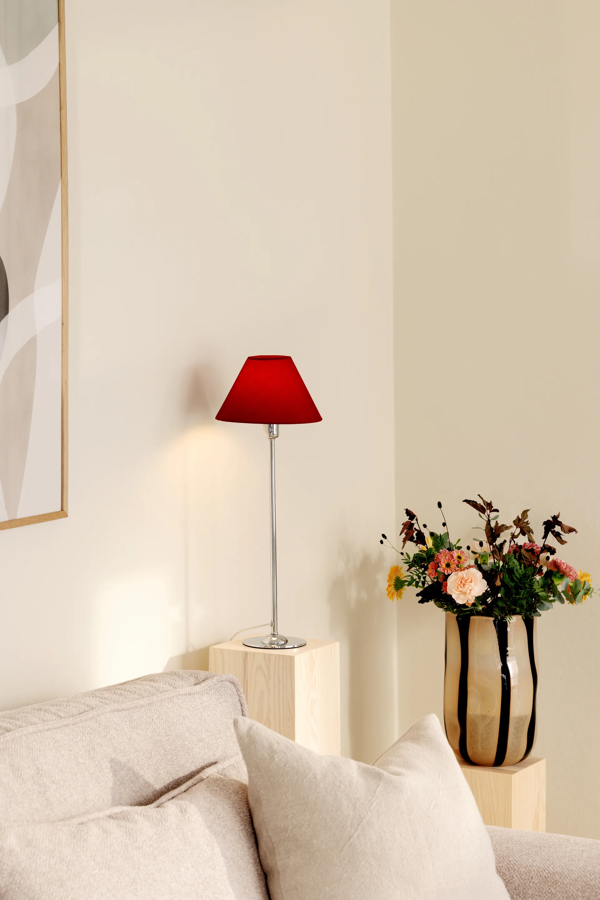 Iris 20 abajur, Bordô Globen Lighting