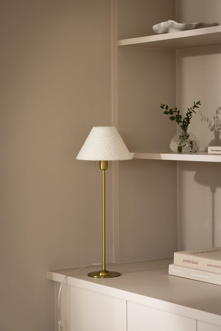 Iris 20 abajur, Bouclé branco branco Globen Lighting