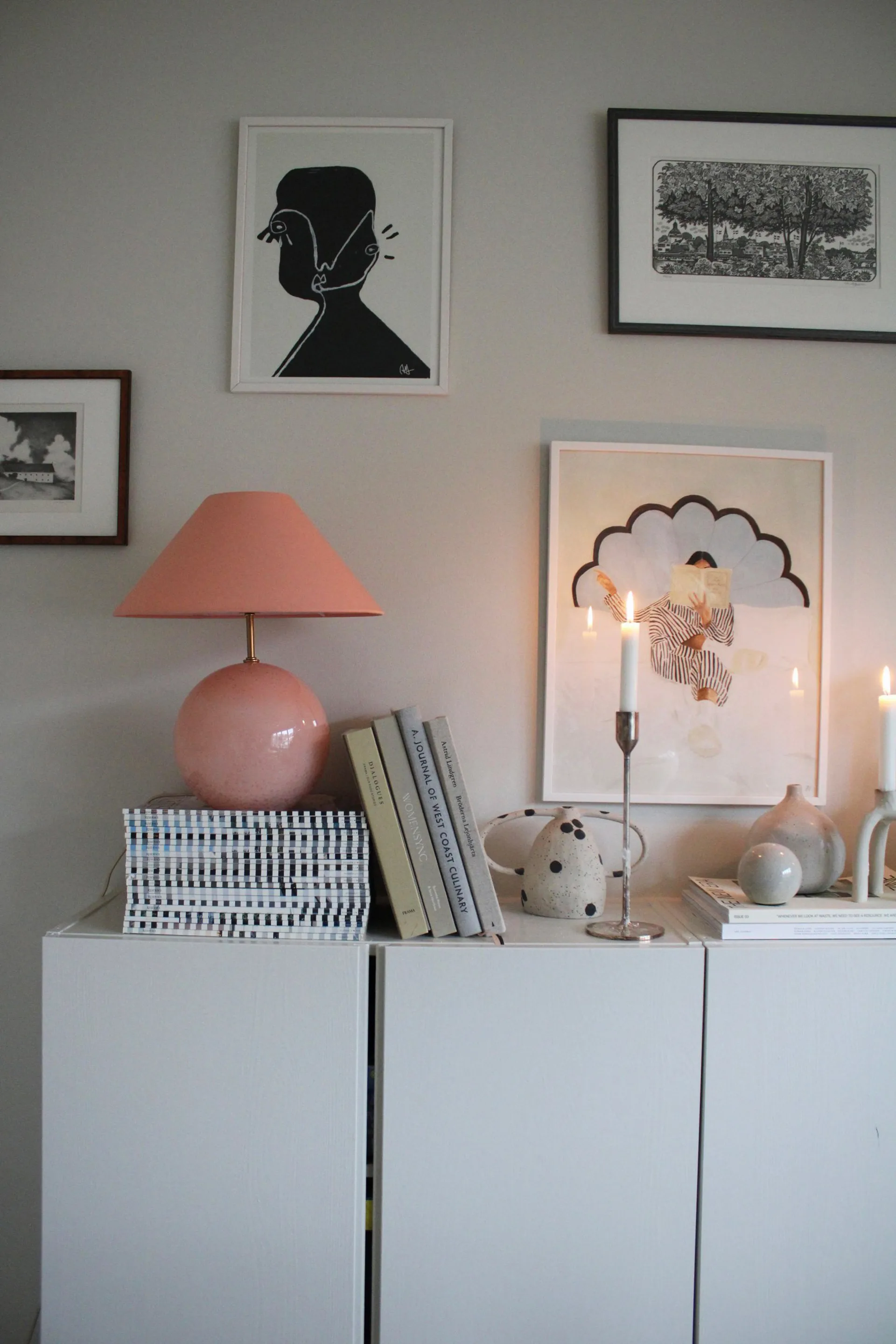 Iris 35 candeeiro de mesa 39 cm, Blush Globen Lighting