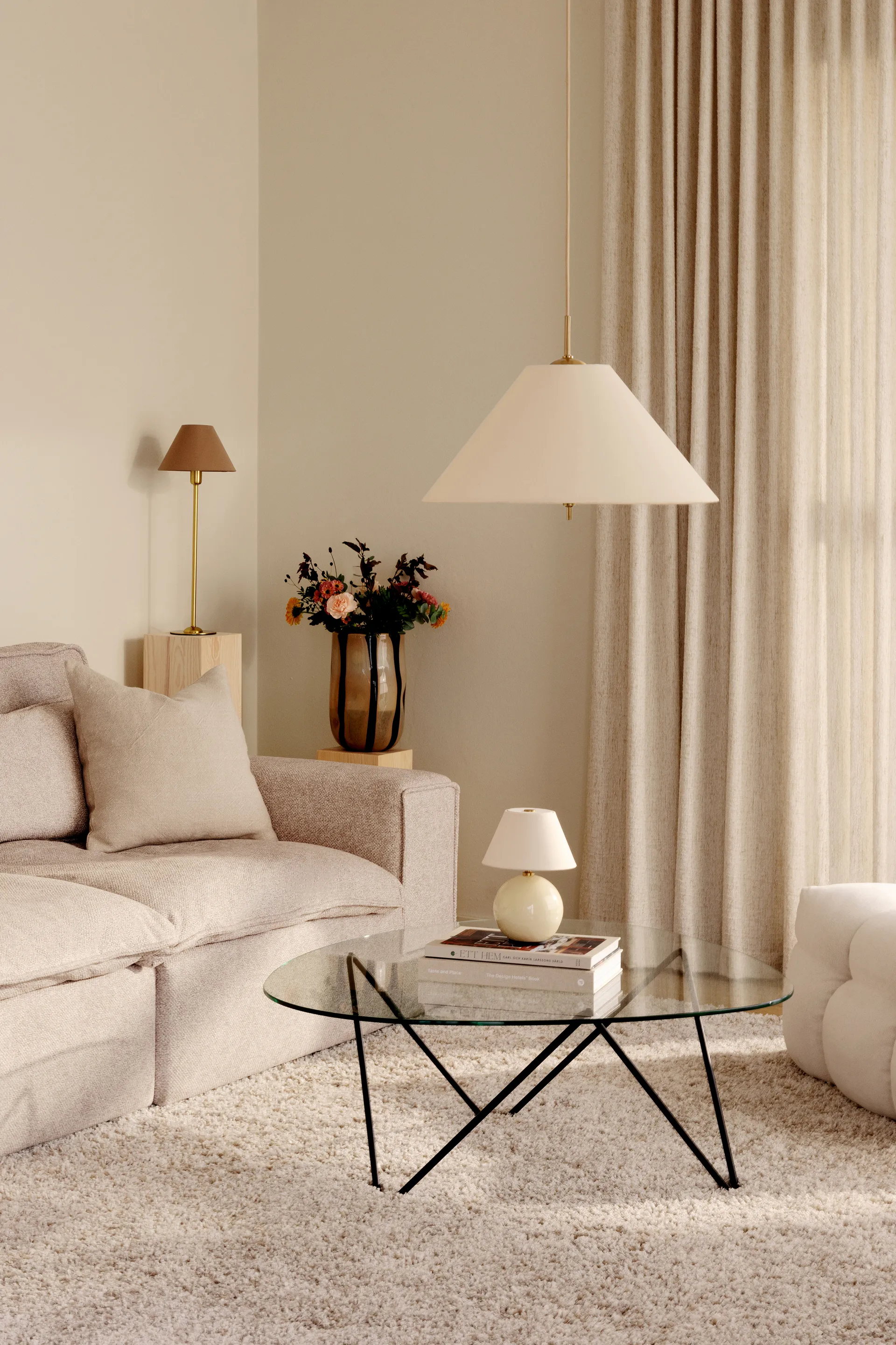 Iris candeeiro suspenso 50, Creme Globen Lighting