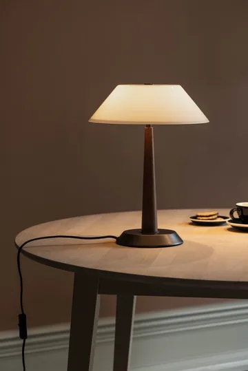 Ligna candeeiro de mesa - Acabamento em nogueira, Ø29x39,2 cm - Globen Lighting