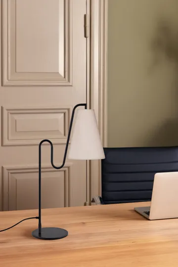 Lou candeeiro de mesa - Branco bouclé-preto - Globen Lighting