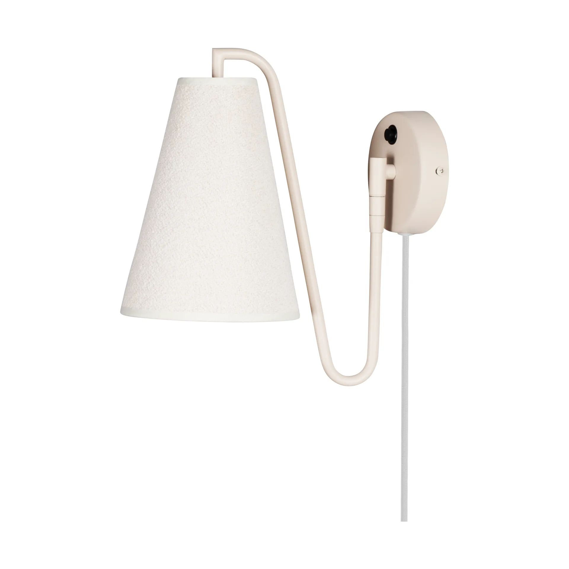 Lou candeeiro de parede, Bouclé branco-bege Globen Lighting