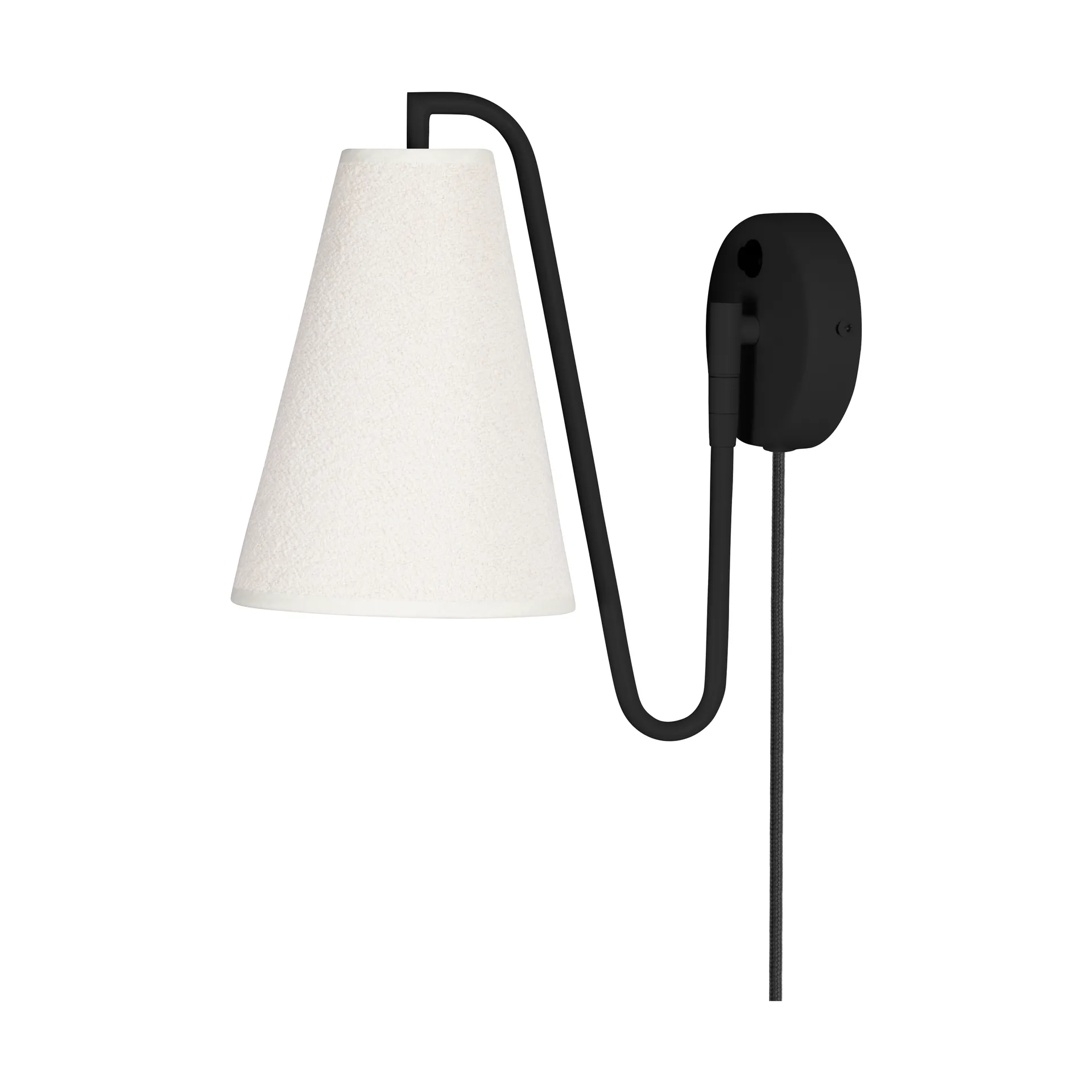 Lou candeeiro de parede, Bouclé branco-preto Globen Lighting