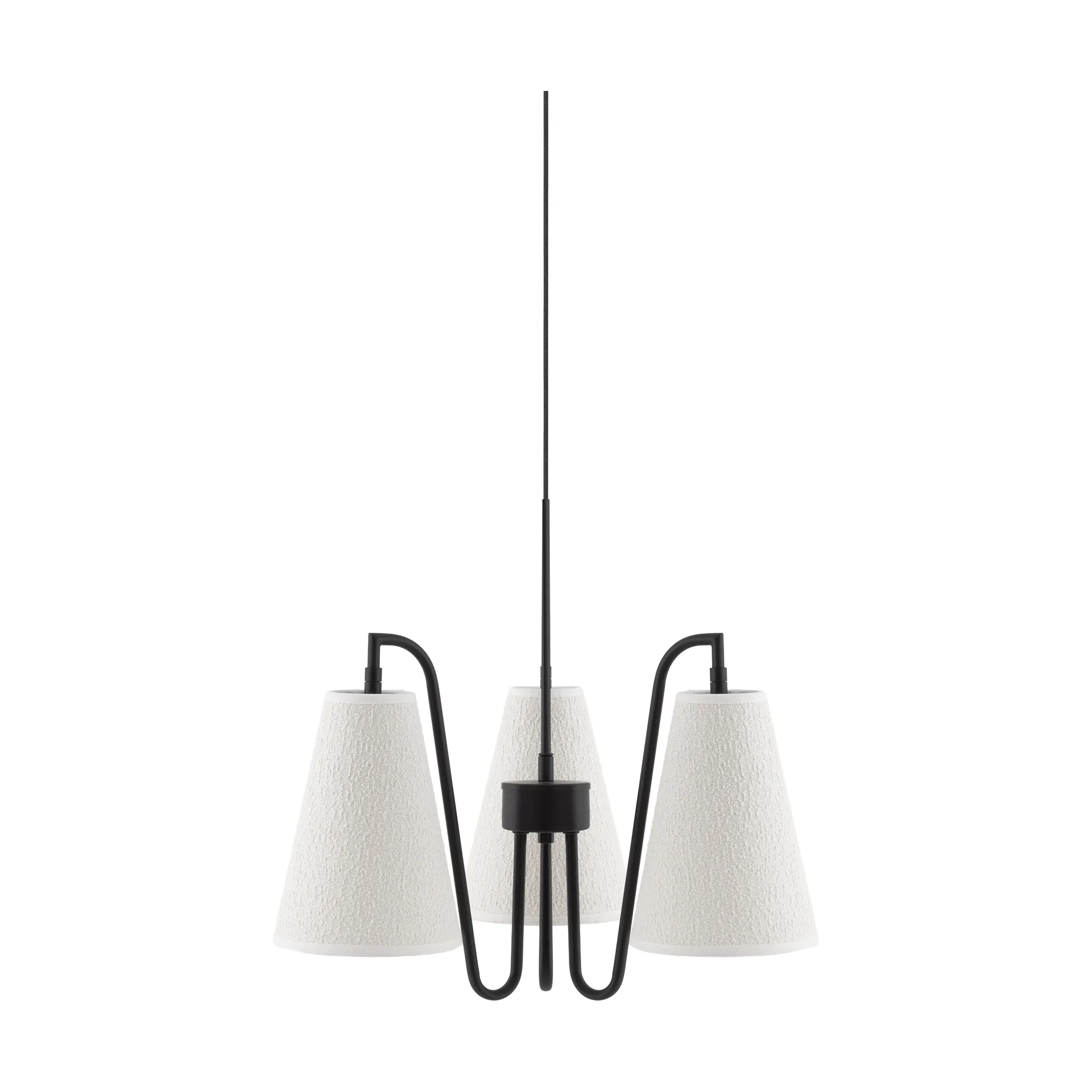 Lou candeeiro pendente, 3, bouclé branco-preto, 46x46 cm Globen Lighting