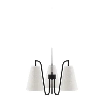 Lou candeeiro pendente - 3, bouclé branco-preto, 46x46 cm - Globen Lighting