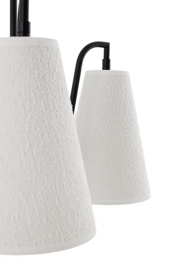Lou candeeiro pendente - 3, bouclé branco-preto, 46x46 cm - Globen Lighting