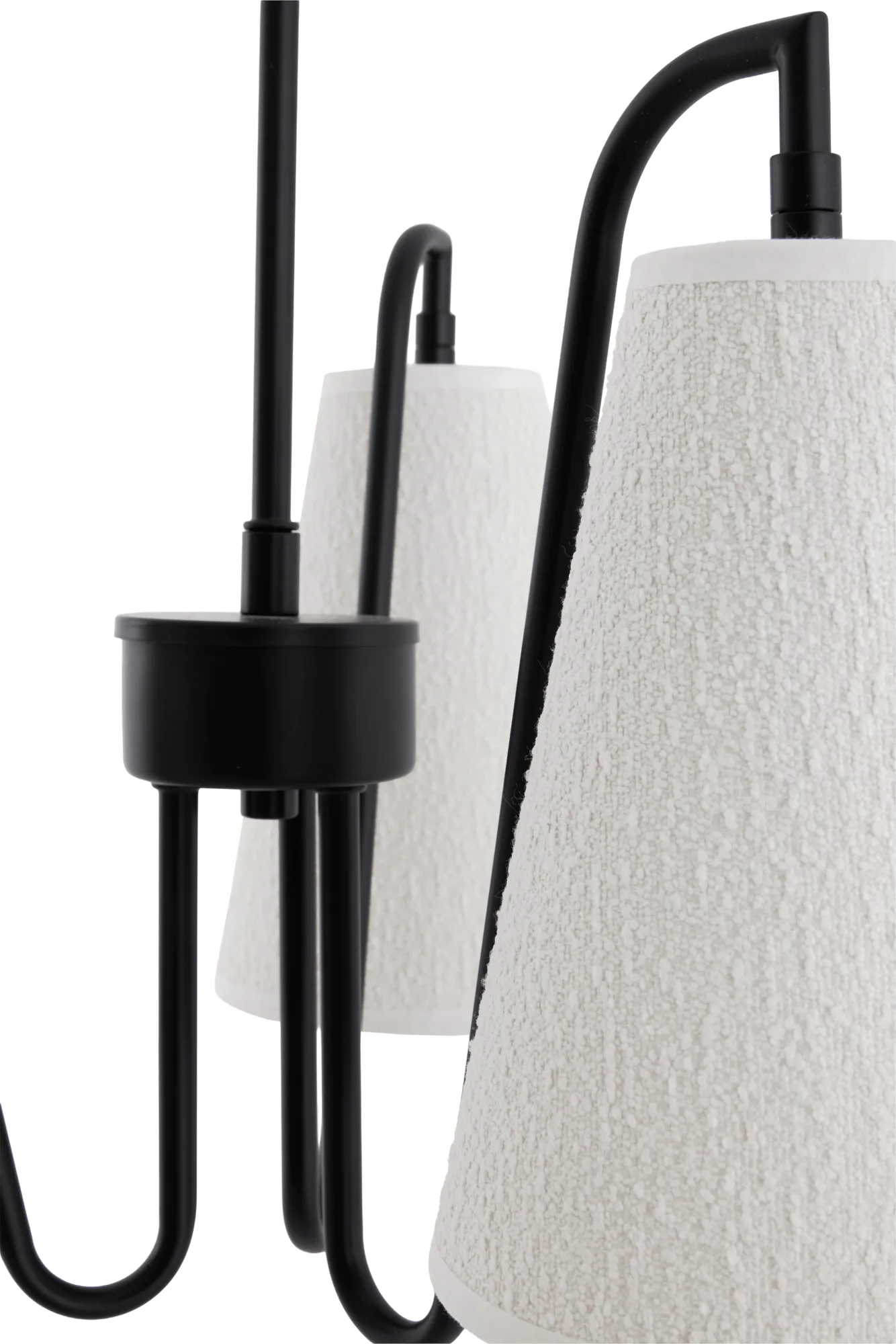 Lou candeeiro pendente, 3, bouclé branco-preto, 46x46 cm Globen Lighting