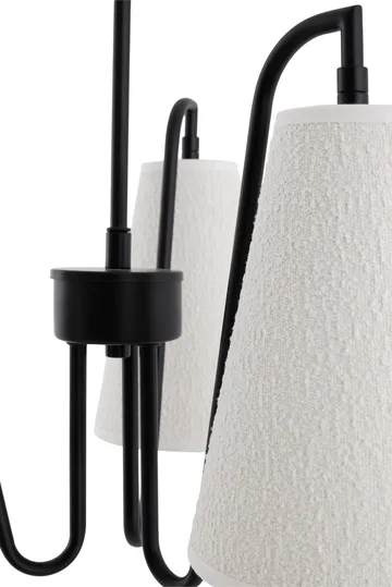 Lou candeeiro pendente - 3, bouclé branco-preto, 46x46 cm - Globen Lighting