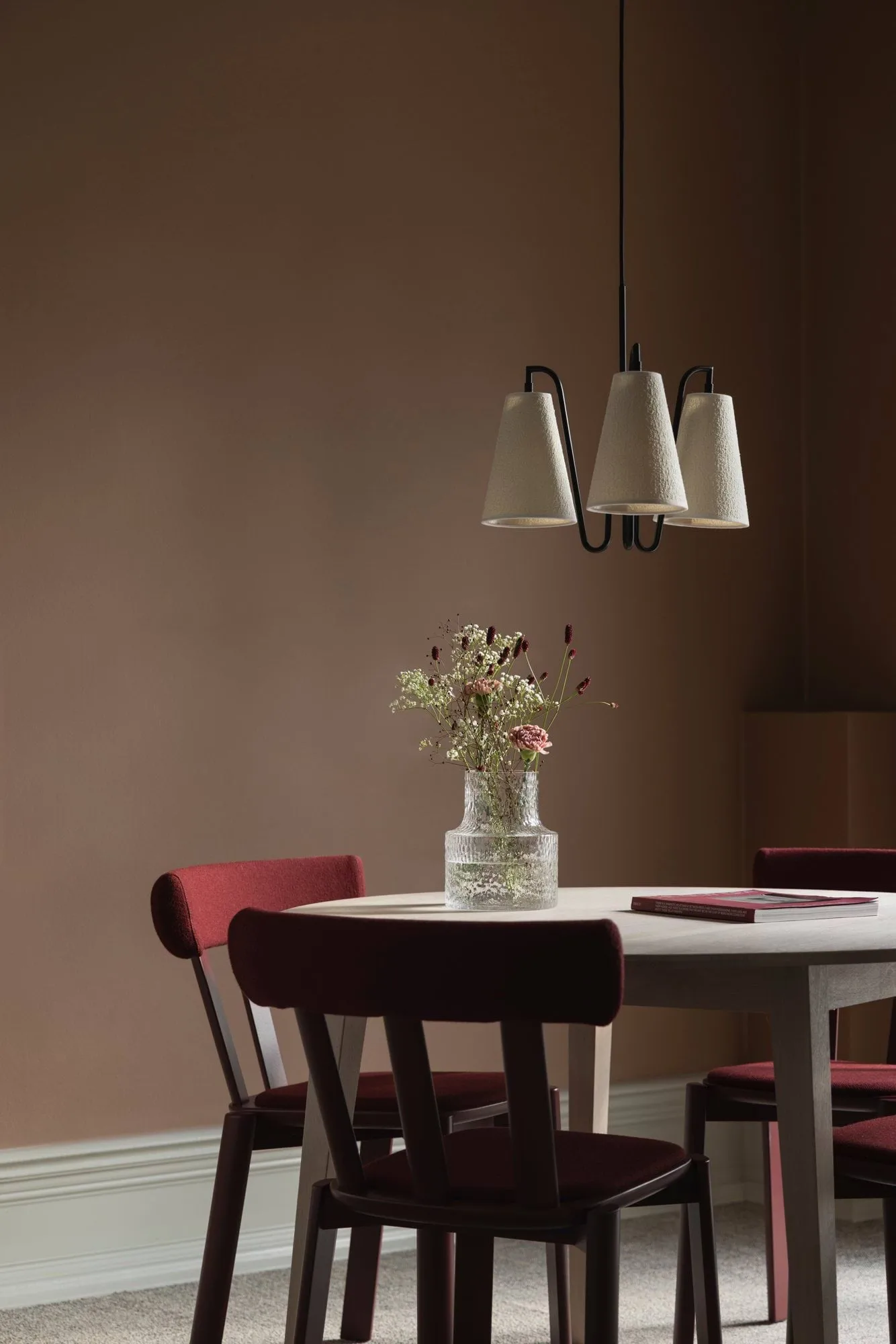 Lou candeeiro pendente, 3, bouclé branco-preto, 46x46 cm Globen Lighting