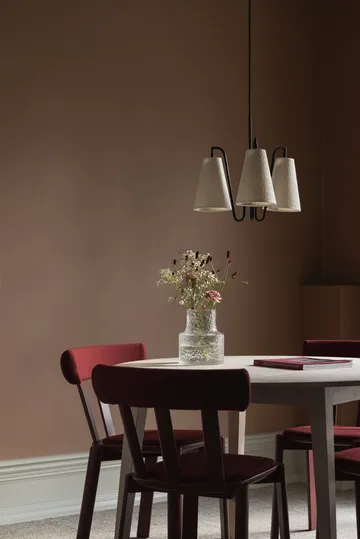 Lou candeeiro pendente - 3, bouclé branco-preto, 46x46 cm - Globen Lighting