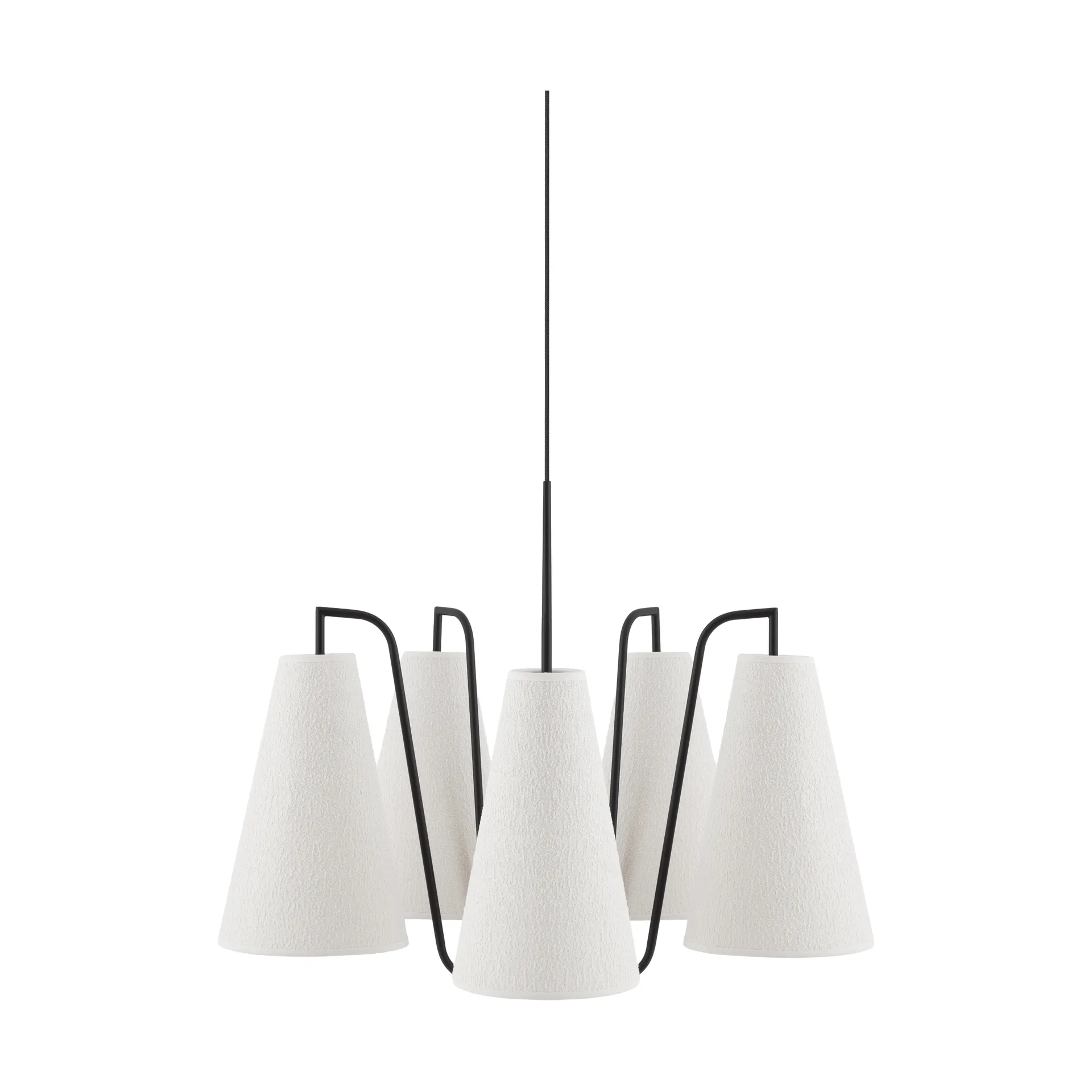 Lou candeeiro pendente, 5, bouclé branco-preto, 67x67 cm Globen Lighting
