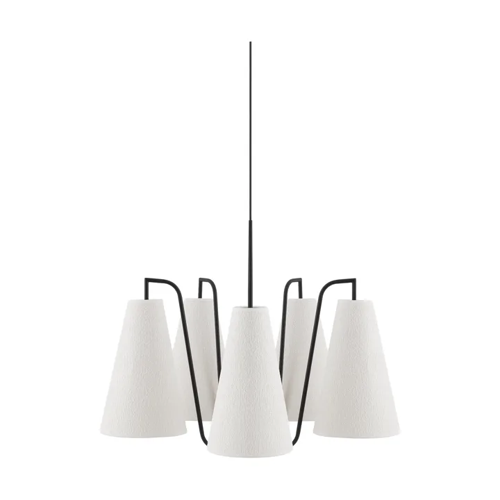 Lou candeeiro pendente - 5, bouclé branco-preto, 67x67 cm - Globen Lighting