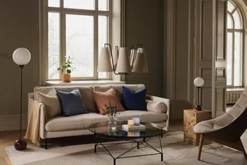 Lou candeeiro pendente - 5, bouclé branco-preto, 67x67 cm - Globen Lighting