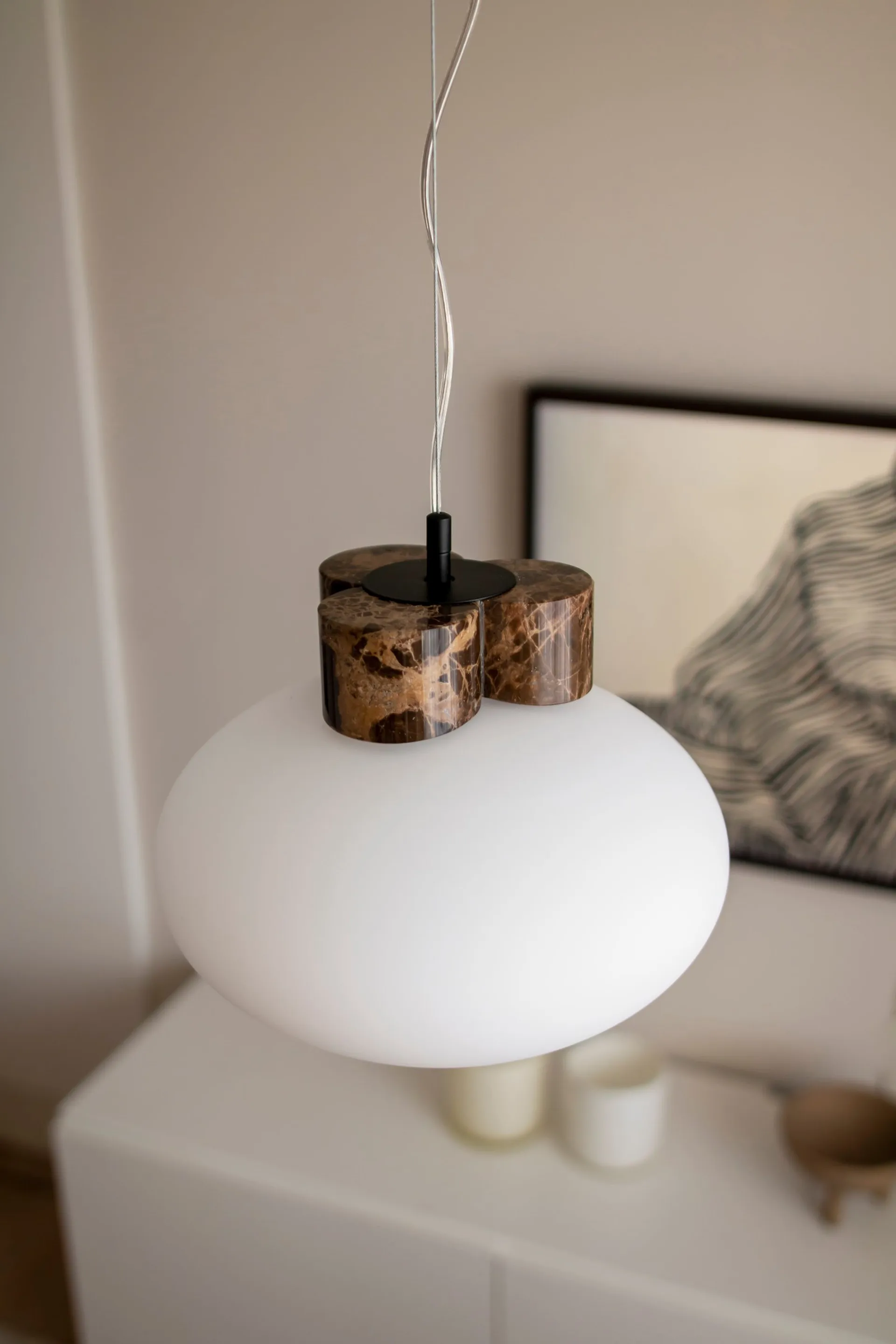 Mammut candeeiro suspenso Ø30 cm, Marrom Globen Lighting