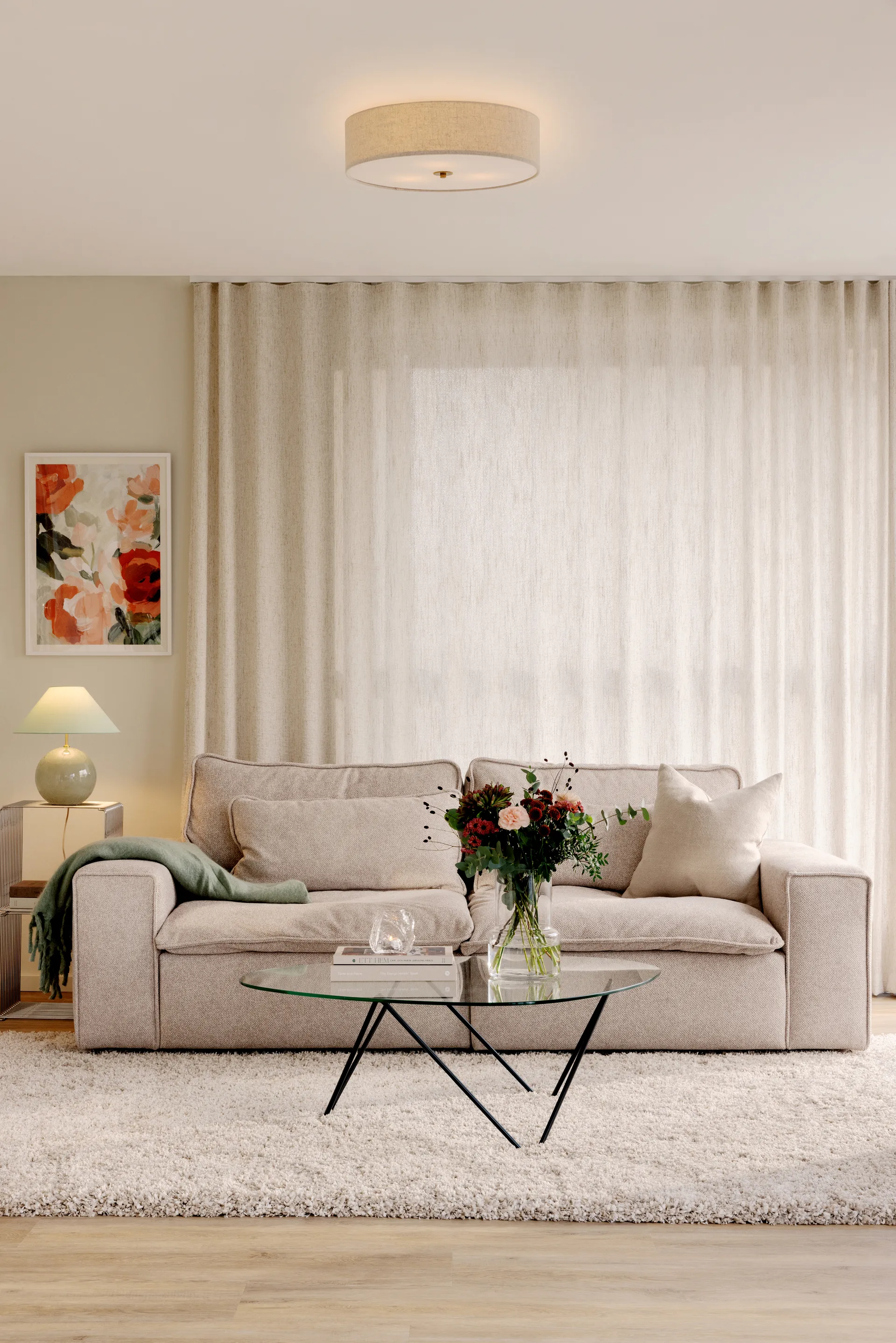 Noah 35 candeeiro de teto, Bege Globen Lighting