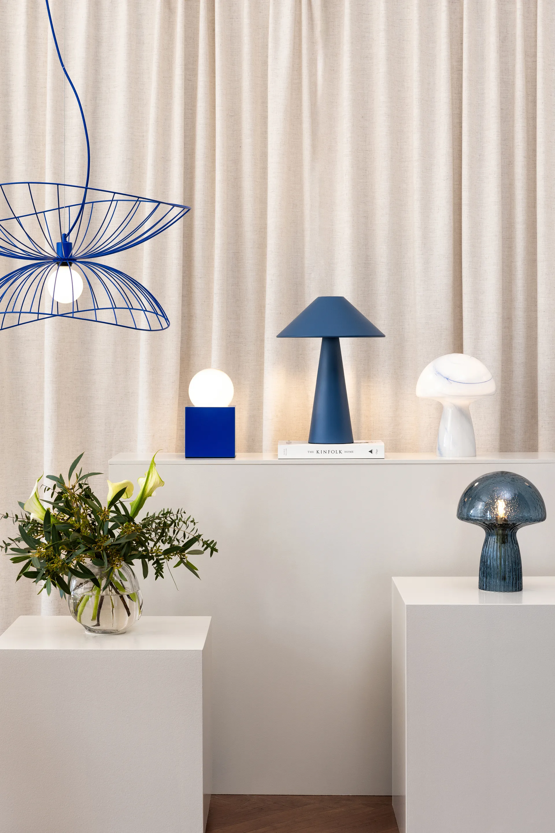 Ray candeeiro suspenso  Ø70 cm, Azul Globen Lighting
