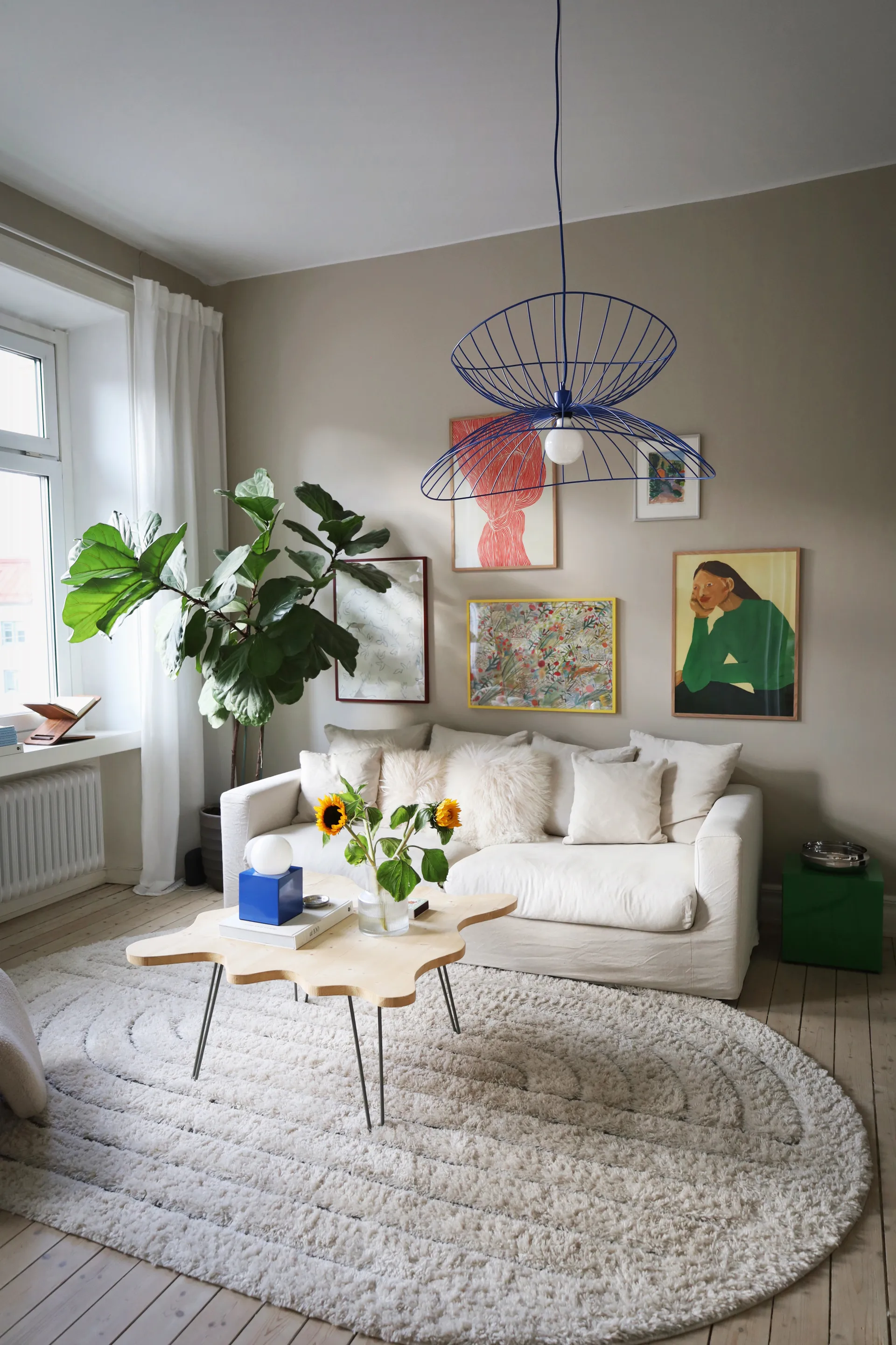 Ray candeeiro suspenso  Ø70 cm, Azul Globen Lighting