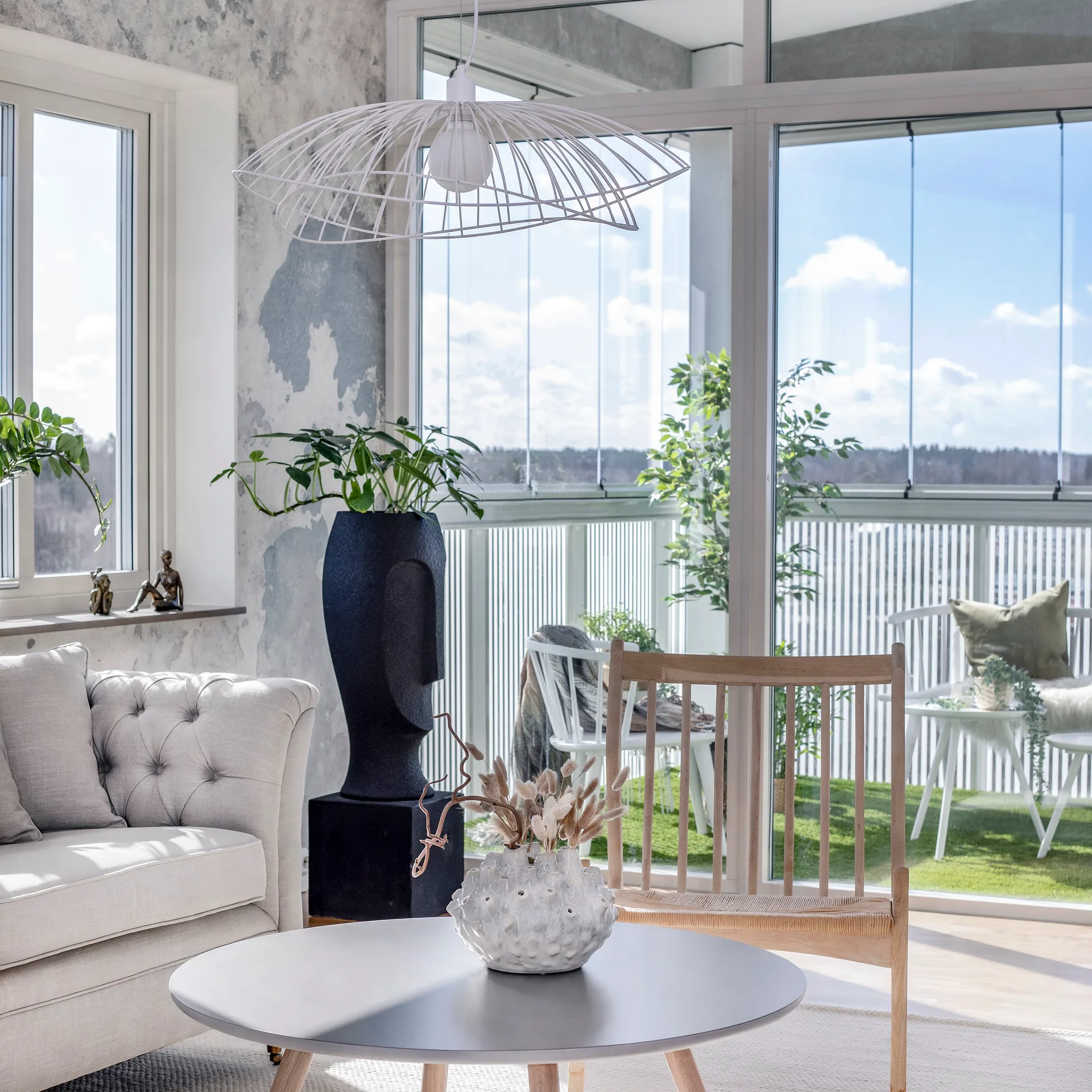 Ray candeeiro suspenso  Ø70 cm, branco Globen Lighting