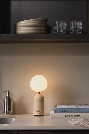 Torrano candeeiro de mesa portátil - Beige travertine, 27,5 cm - Globen Lighting