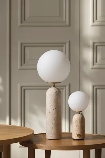 Torrano candeeiro de mesa portátil - Beige travertine, 27,5 cm - Globen Lighting